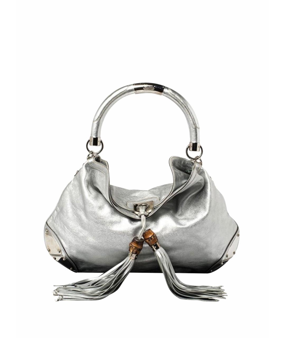 GUCCI Серебряная кожаная сумка через плечо, фото 1