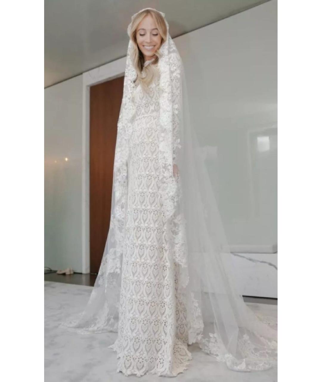 VALENTINO Белое кружевное коктейльное платье, фото 7