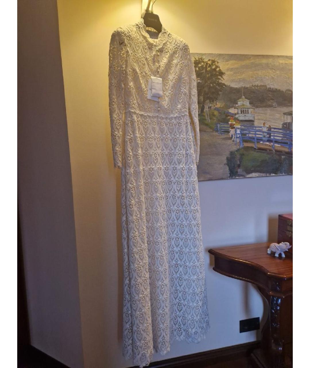 VALENTINO Белое кружевное коктейльное платье, фото 10