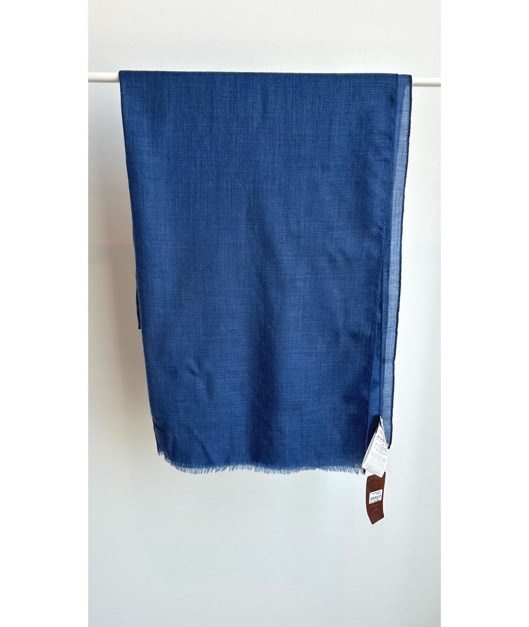 STEFANO RICCI Синий кашемировый шарф, фото 6