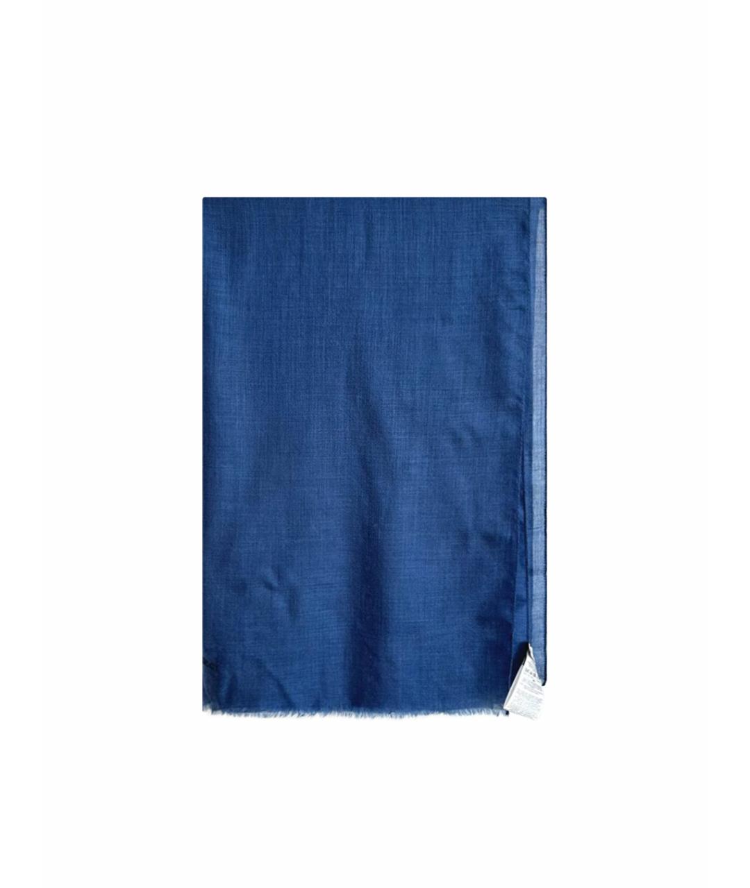 STEFANO RICCI Синий кашемировый шарф, фото 1