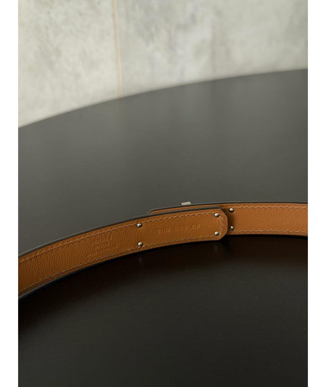 HERMES Черный кожаный ремень, фото 3