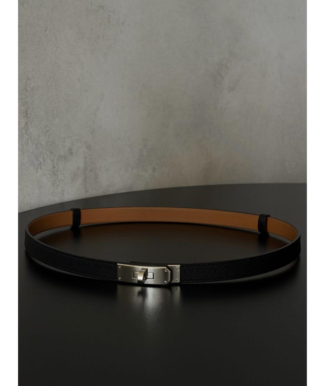 HERMES Черный кожаный ремень, фото 7