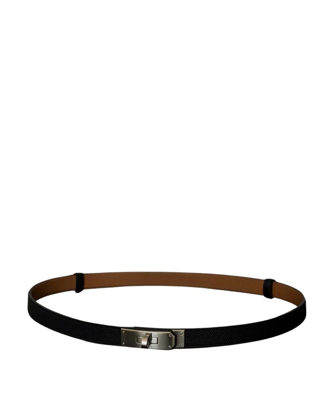 HERMES Черный кожаный ремень, фото 1