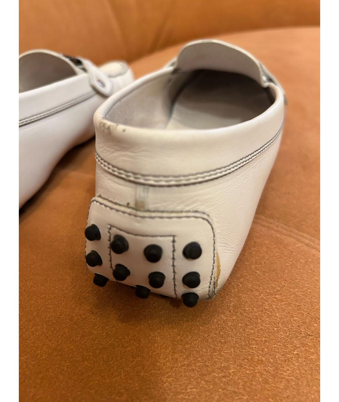 TOD'S Белые кожаные мокасины, фото 6