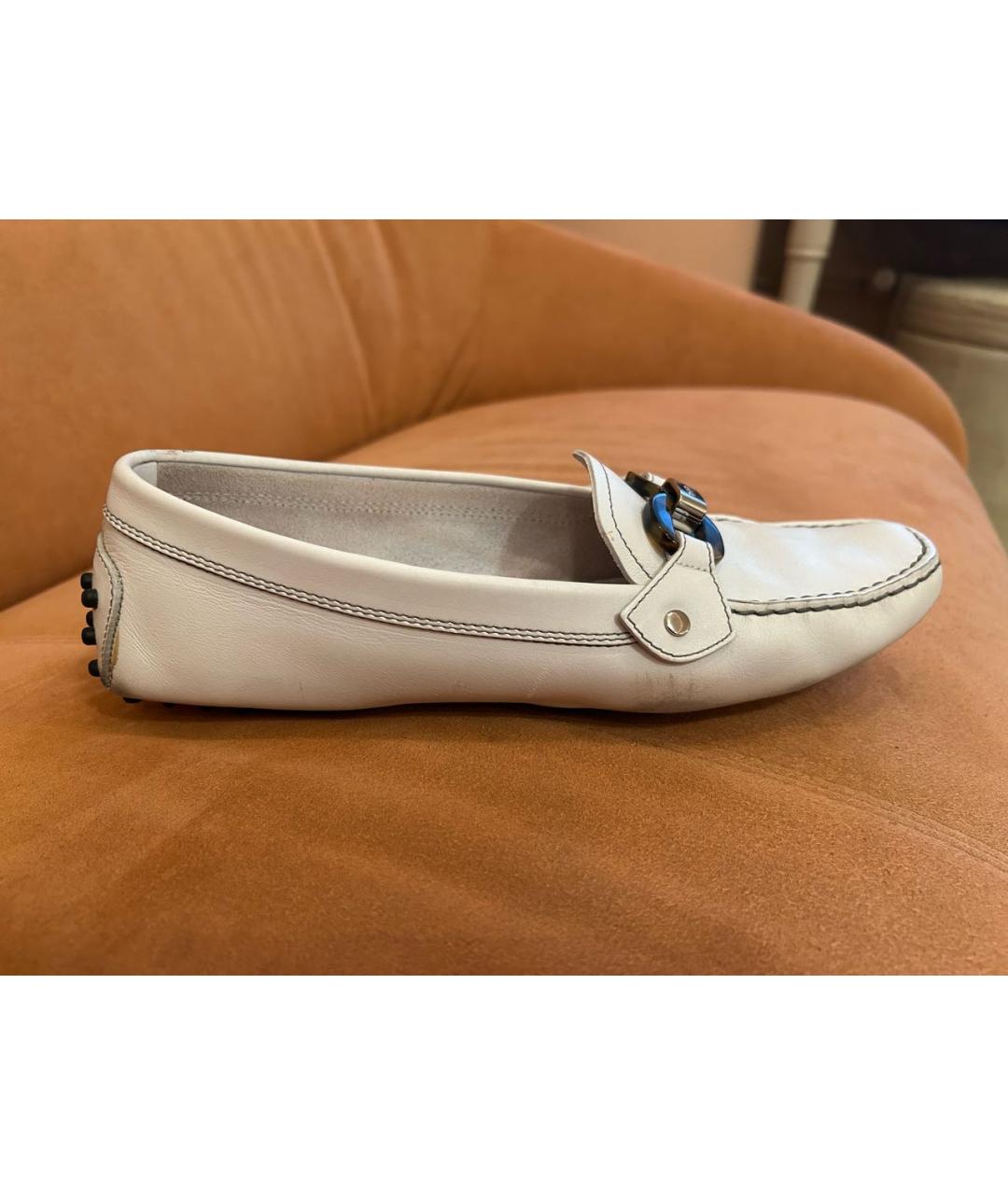 TOD'S Белые кожаные мокасины, фото 9