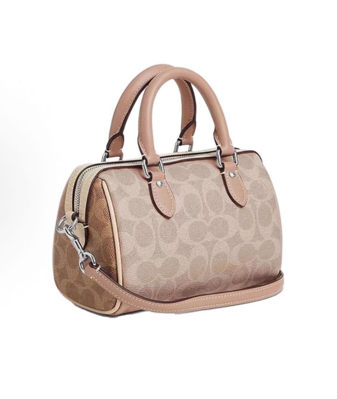 COACH Коричневая кожаная сумка через плечо, фото 3