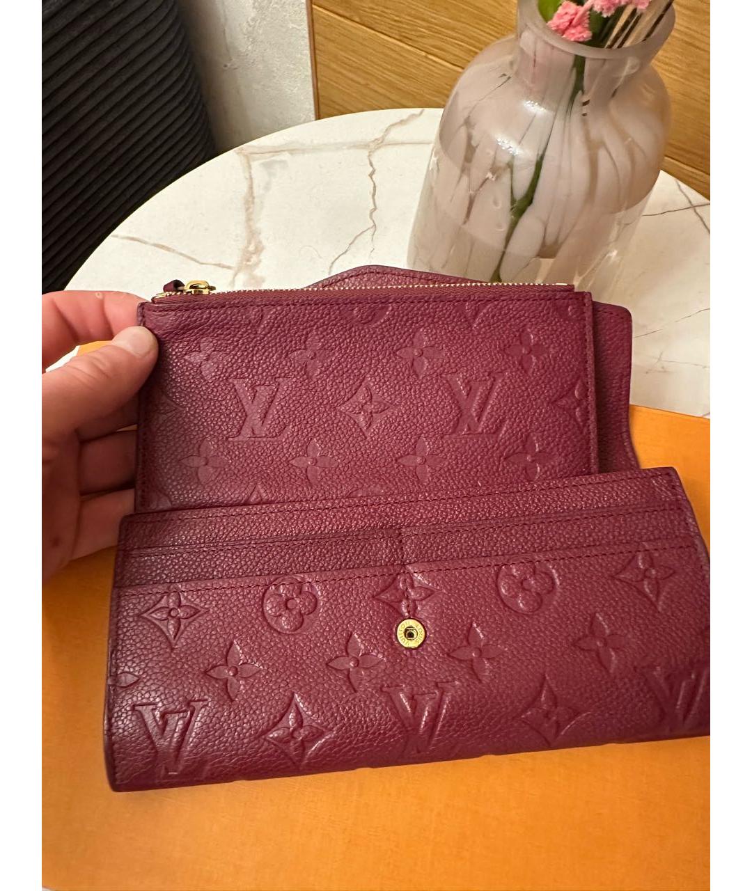 LOUIS VUITTON Фиолетовый кожаный кошелек, фото 3