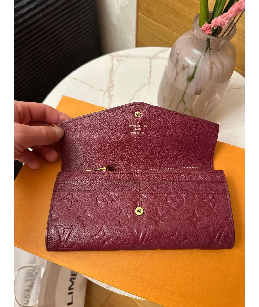 LOUIS VUITTON Фиолетовый кожаный кошелек, фото 4