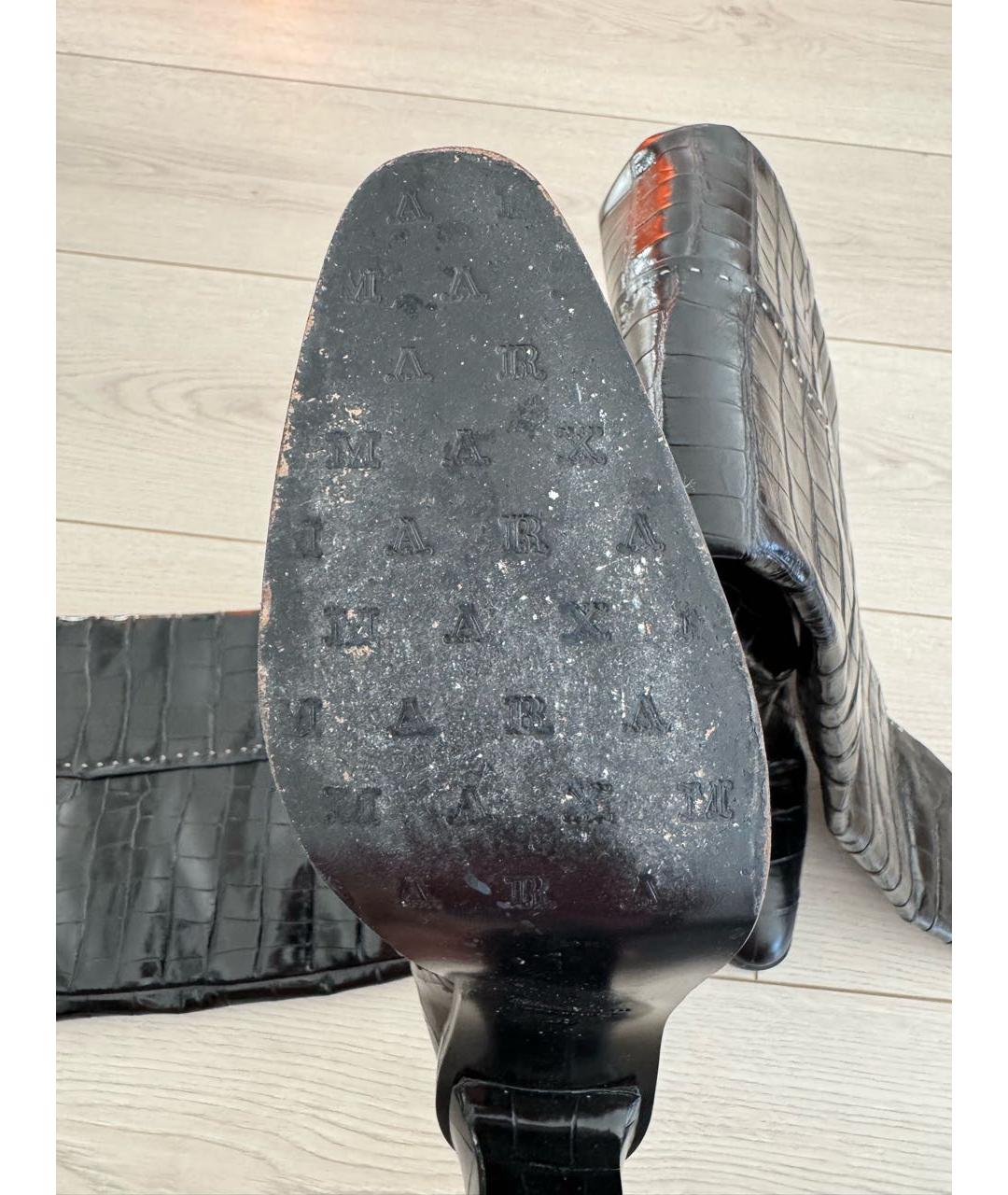 MAX MARA Черные кожаные сапоги, фото 3