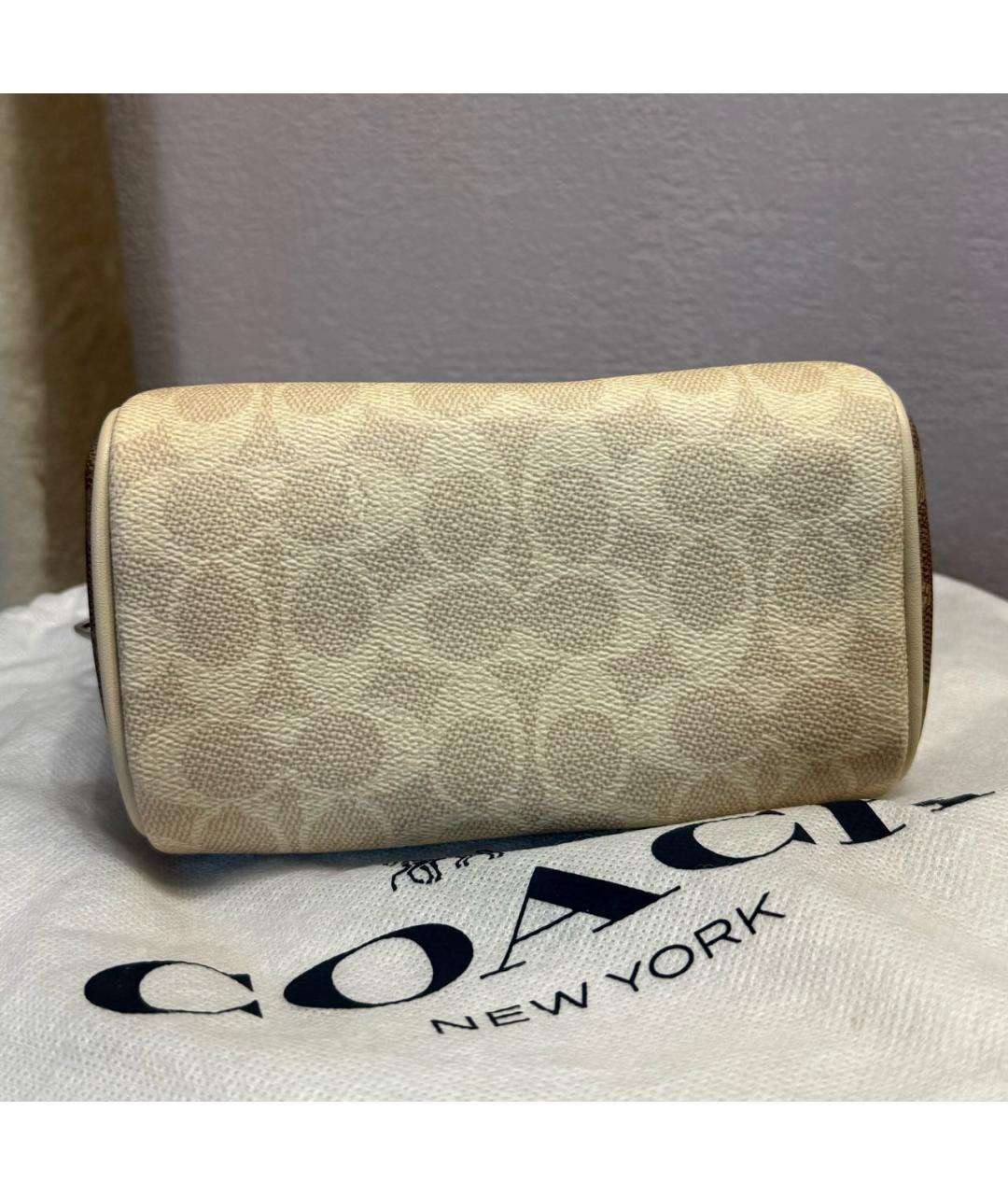 COACH Коричневая кожаная сумка через плечо, фото 5