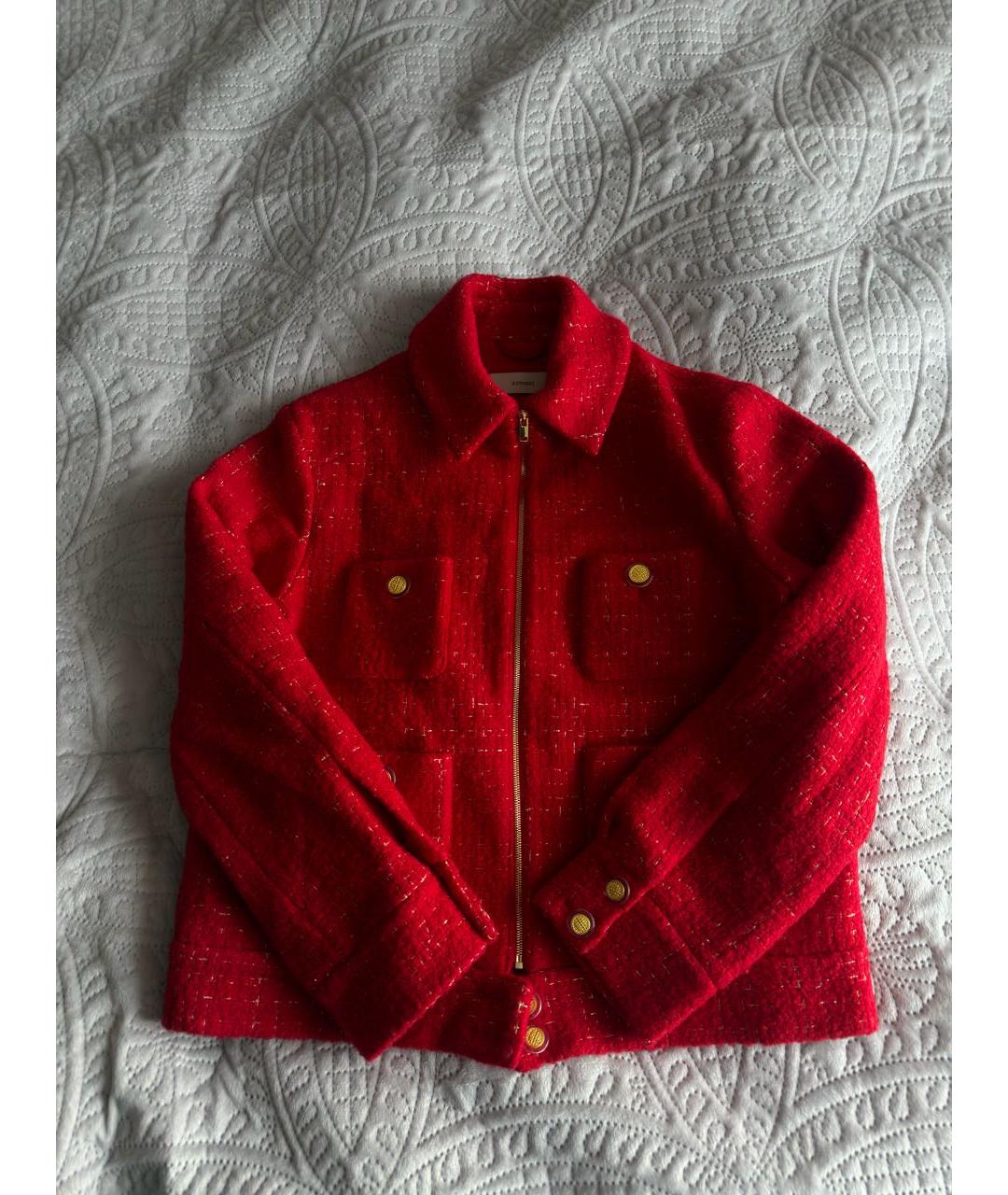 12 STOREEZ Красный твидовый жакет/пиджак, фото 2