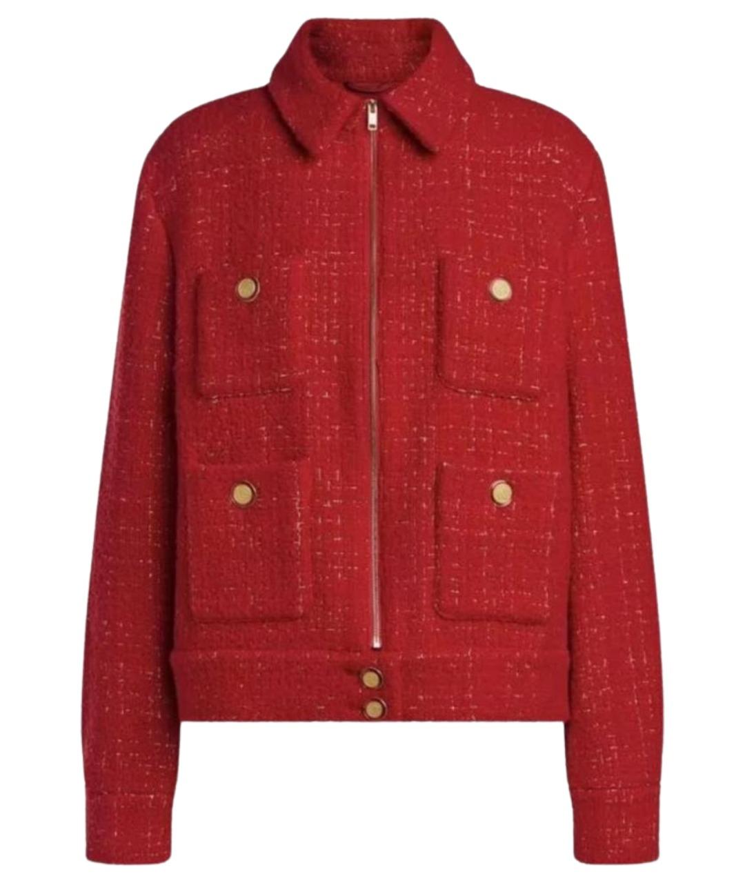 12 STOREEZ Красный твидовый жакет/пиджак, фото 1