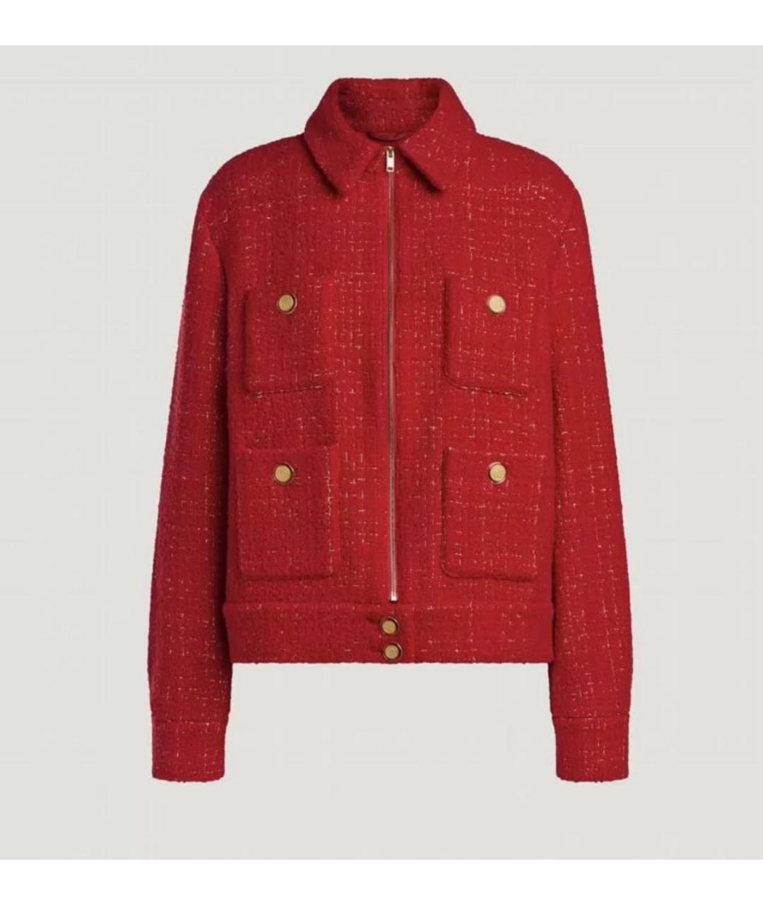 12 STOREEZ Красный твидовый жакет/пиджак, фото 5