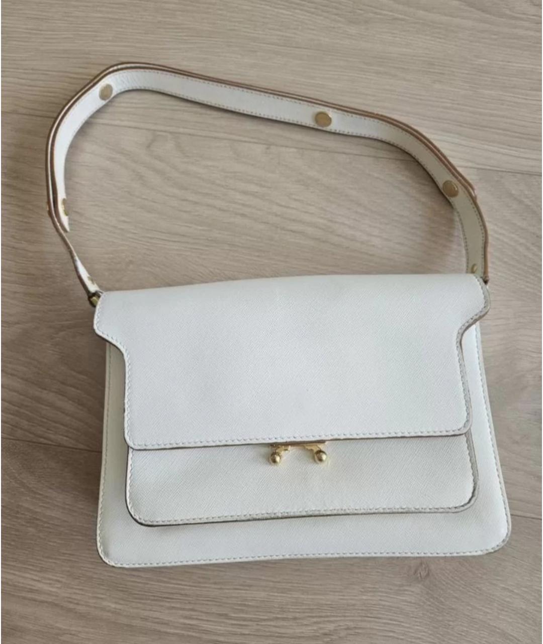 MARNI Белая кожаная сумка через плечо, фото 10