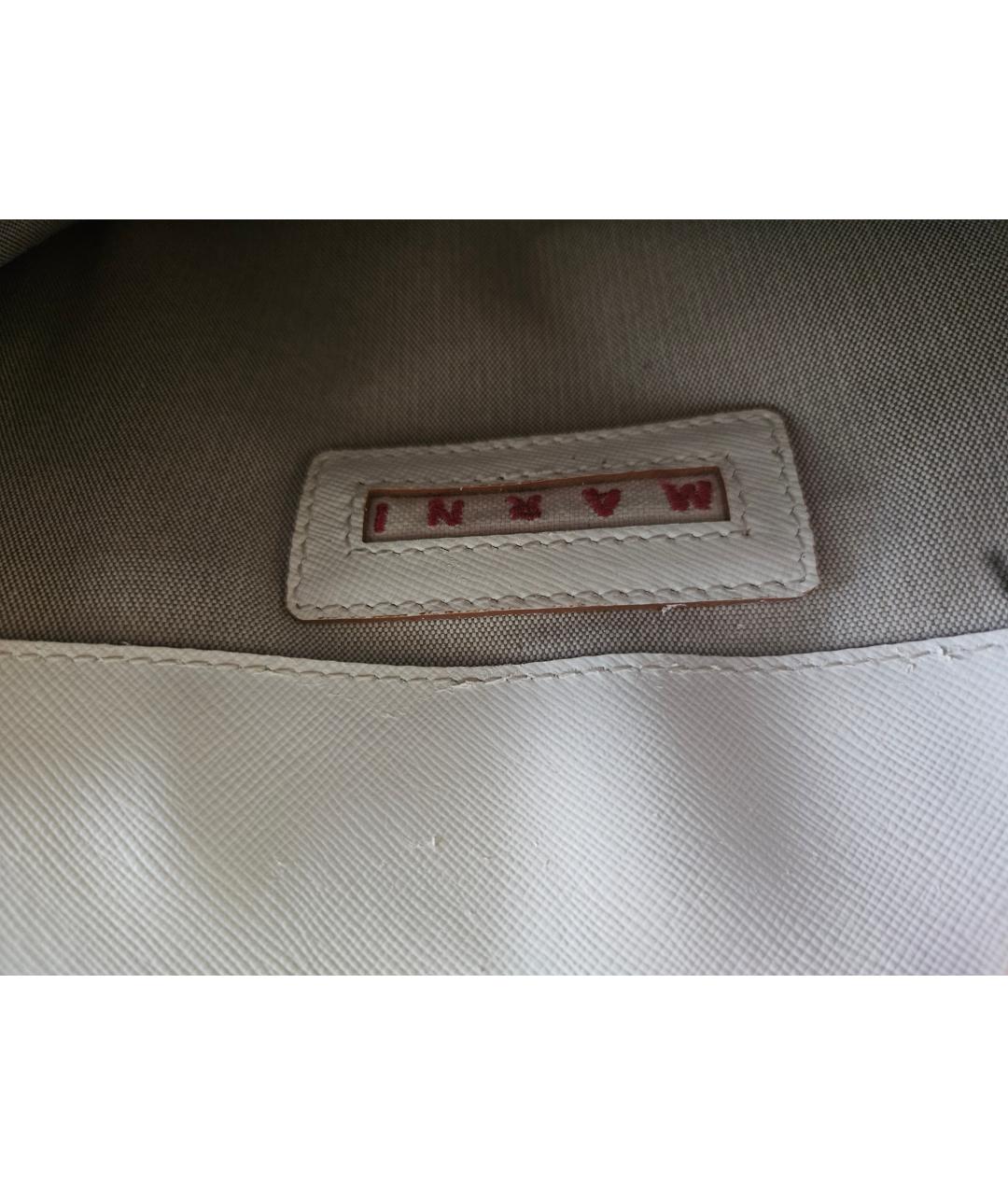 MARNI Белая кожаная сумка через плечо, фото 8