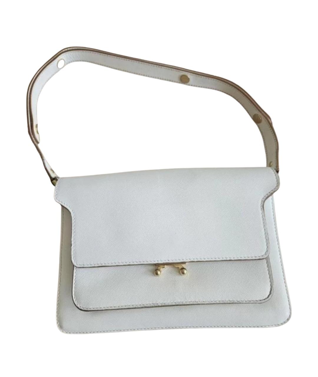 MARNI Белая кожаная сумка через плечо, фото 1