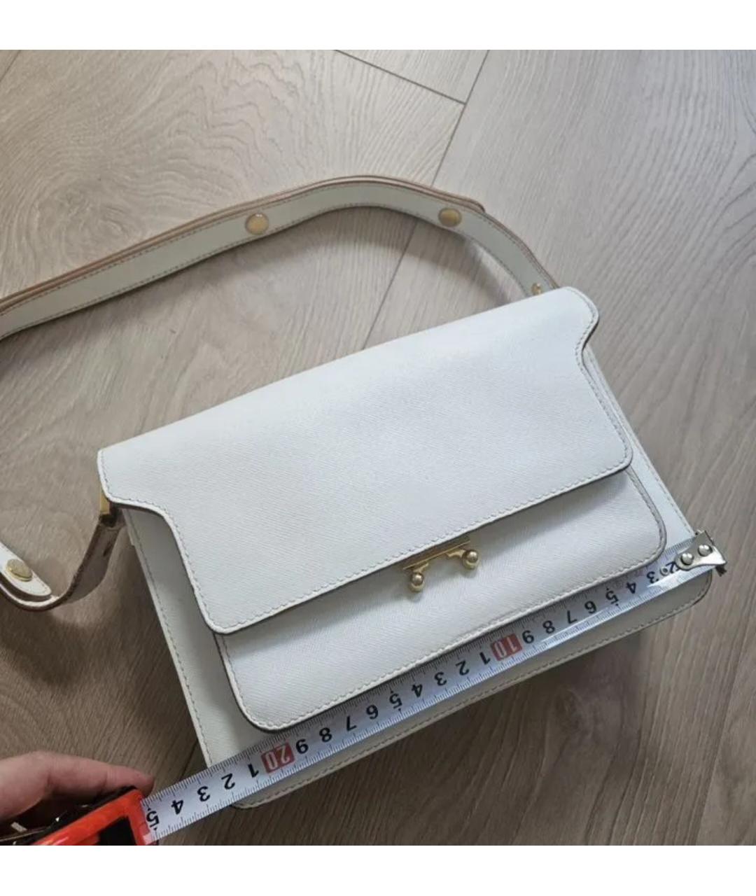 MARNI Белая кожаная сумка через плечо, фото 2