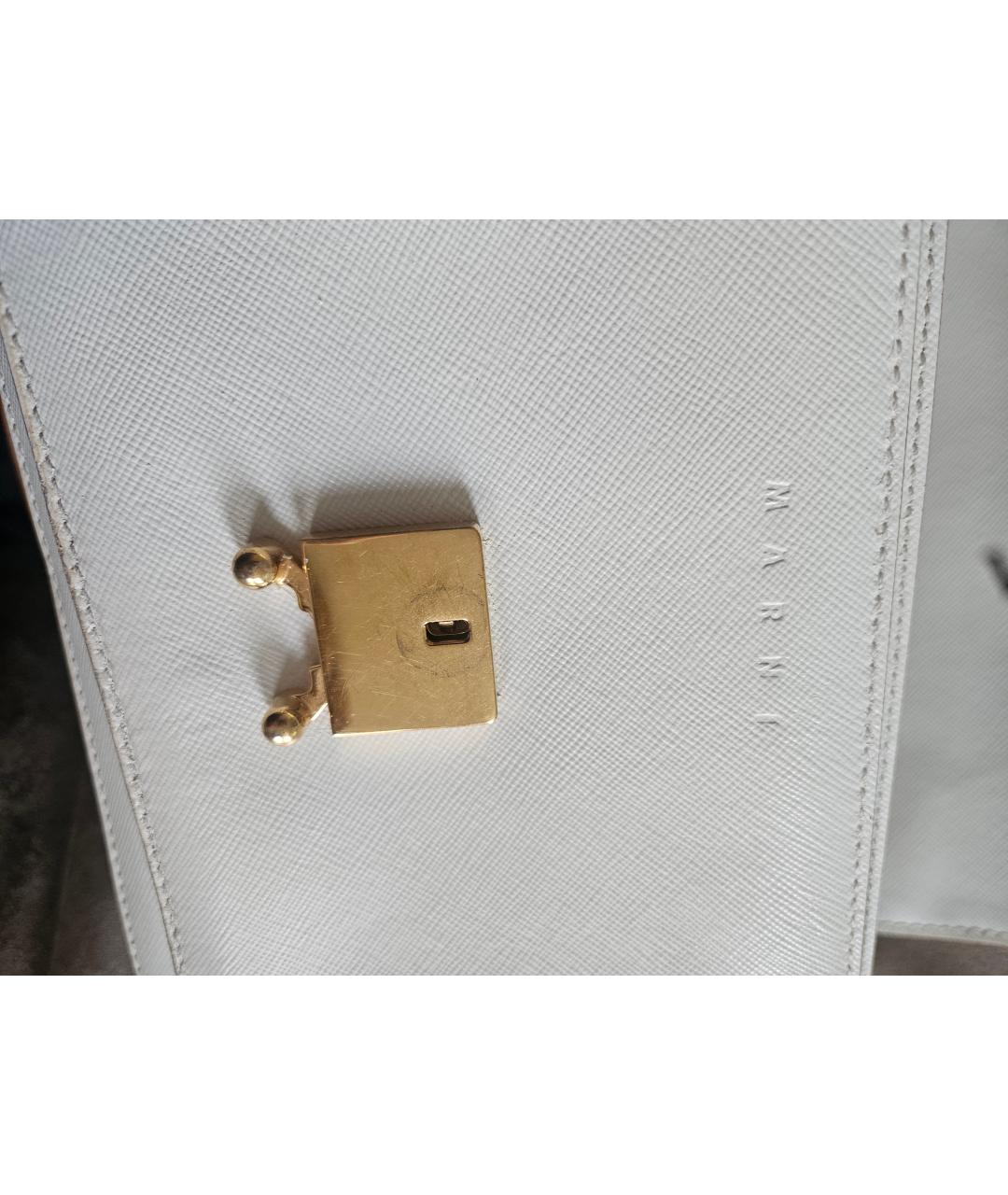 MARNI Белая кожаная сумка через плечо, фото 7