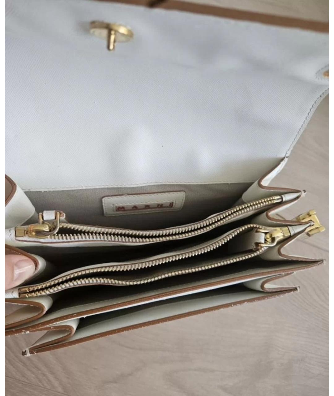 MARNI Белая кожаная сумка через плечо, фото 4