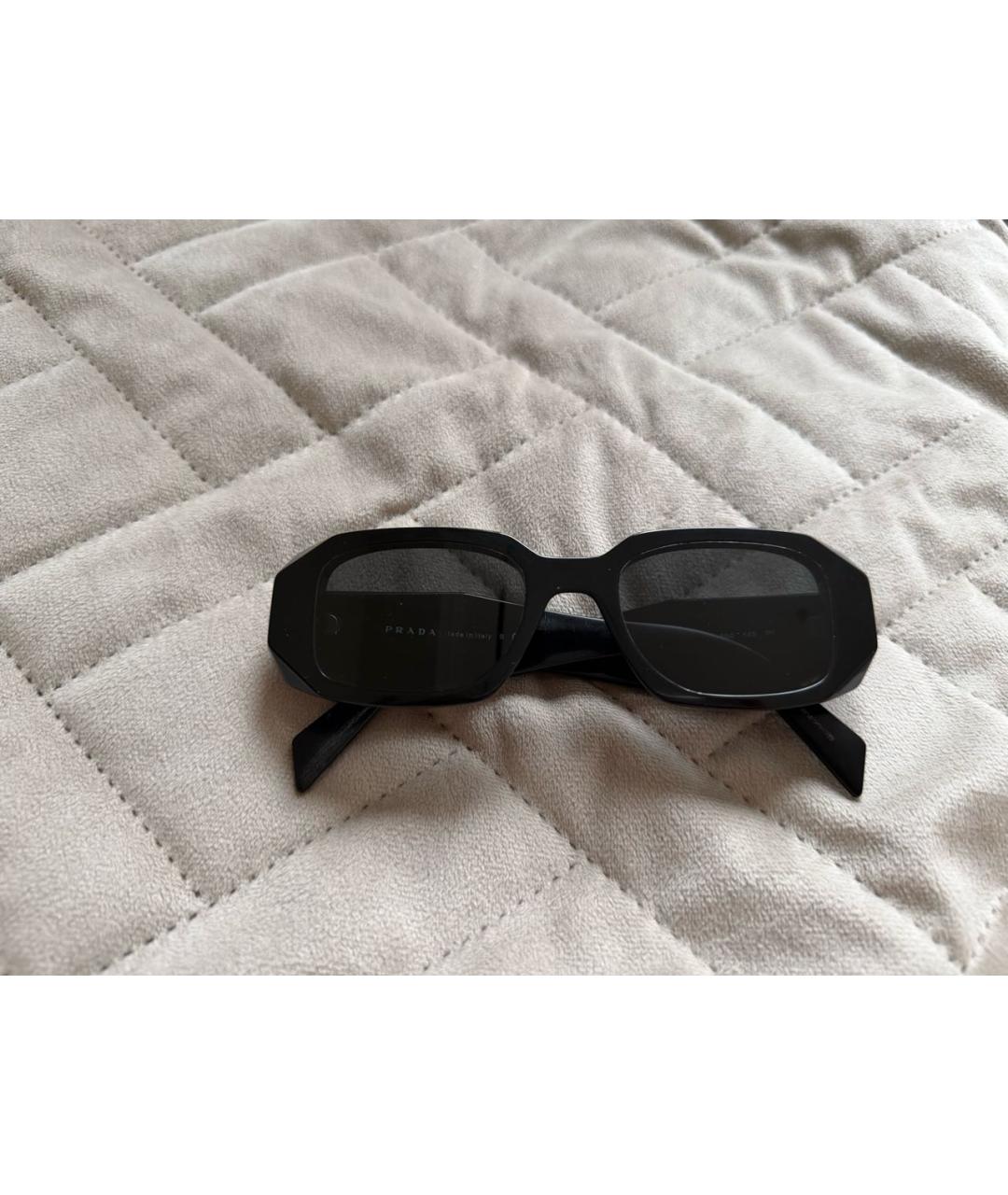 PRADA Черные пластиковые солнцезащитные очки, фото 7