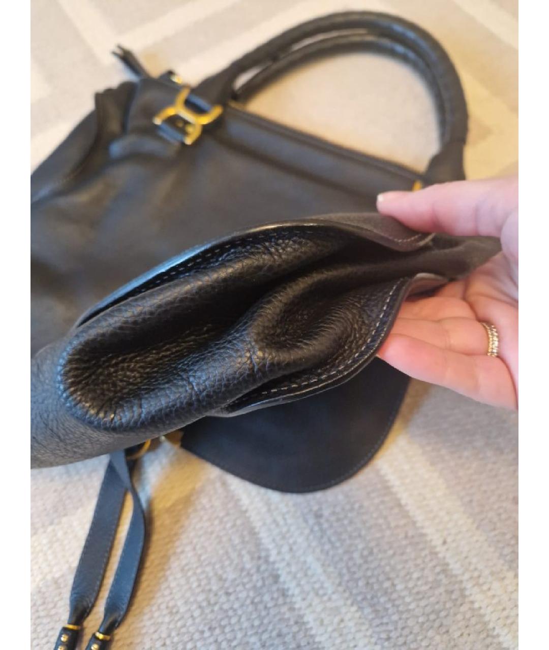 CHLOE Черная кожаная сумка через плечо, фото 6