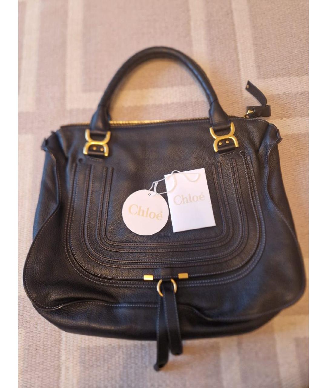 CHLOE Черная кожаная сумка через плечо, фото 2