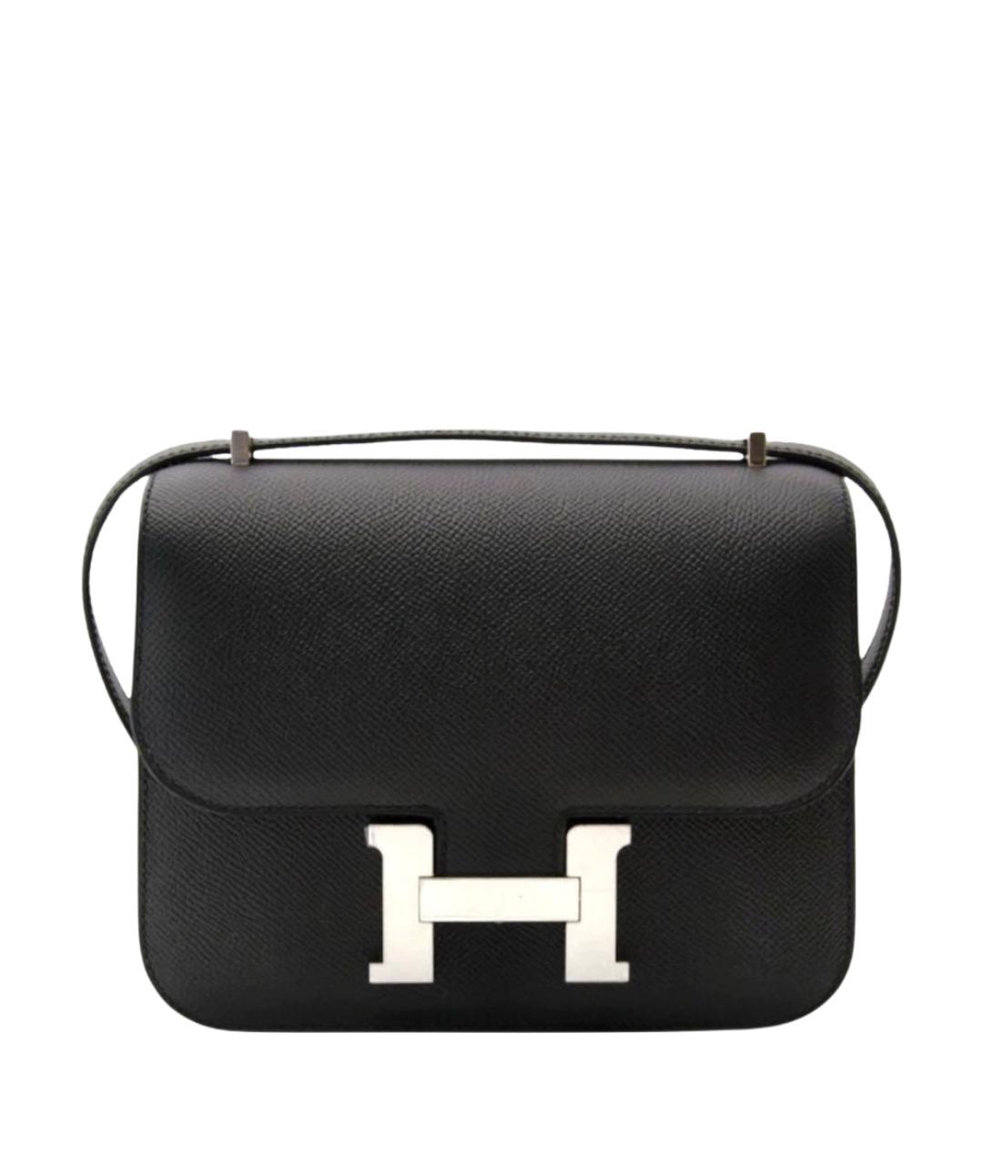 HERMES Черная кожаная сумка через плечо, фото 1
