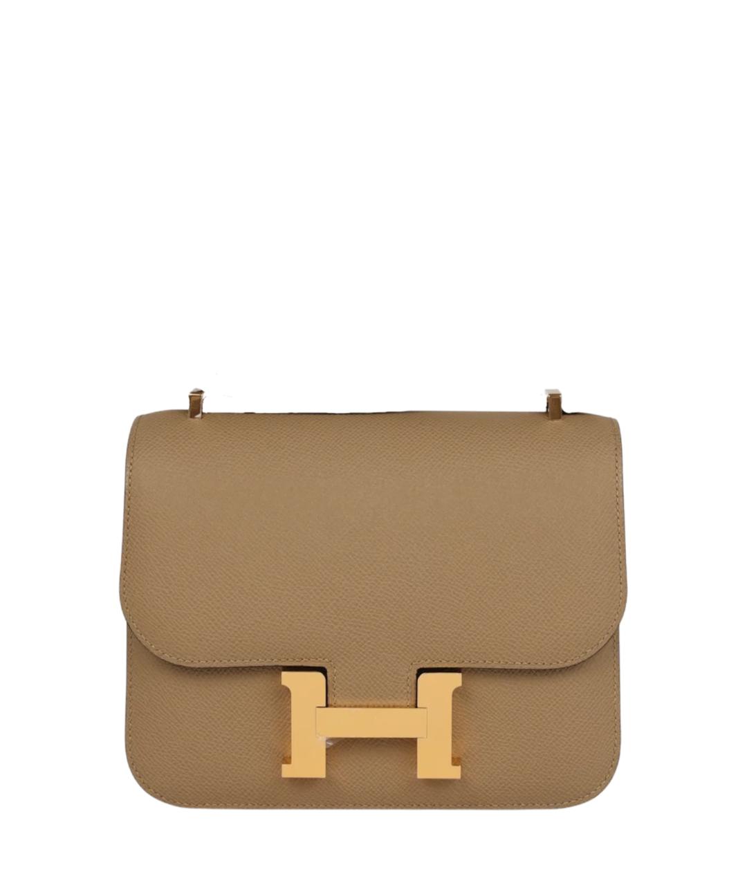 HERMES Коричневая кожаная сумка через плечо, фото 6