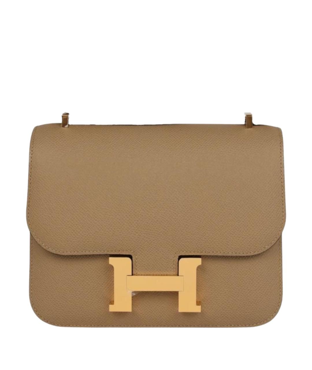 HERMES Коричневая кожаная сумка через плечо, фото 1