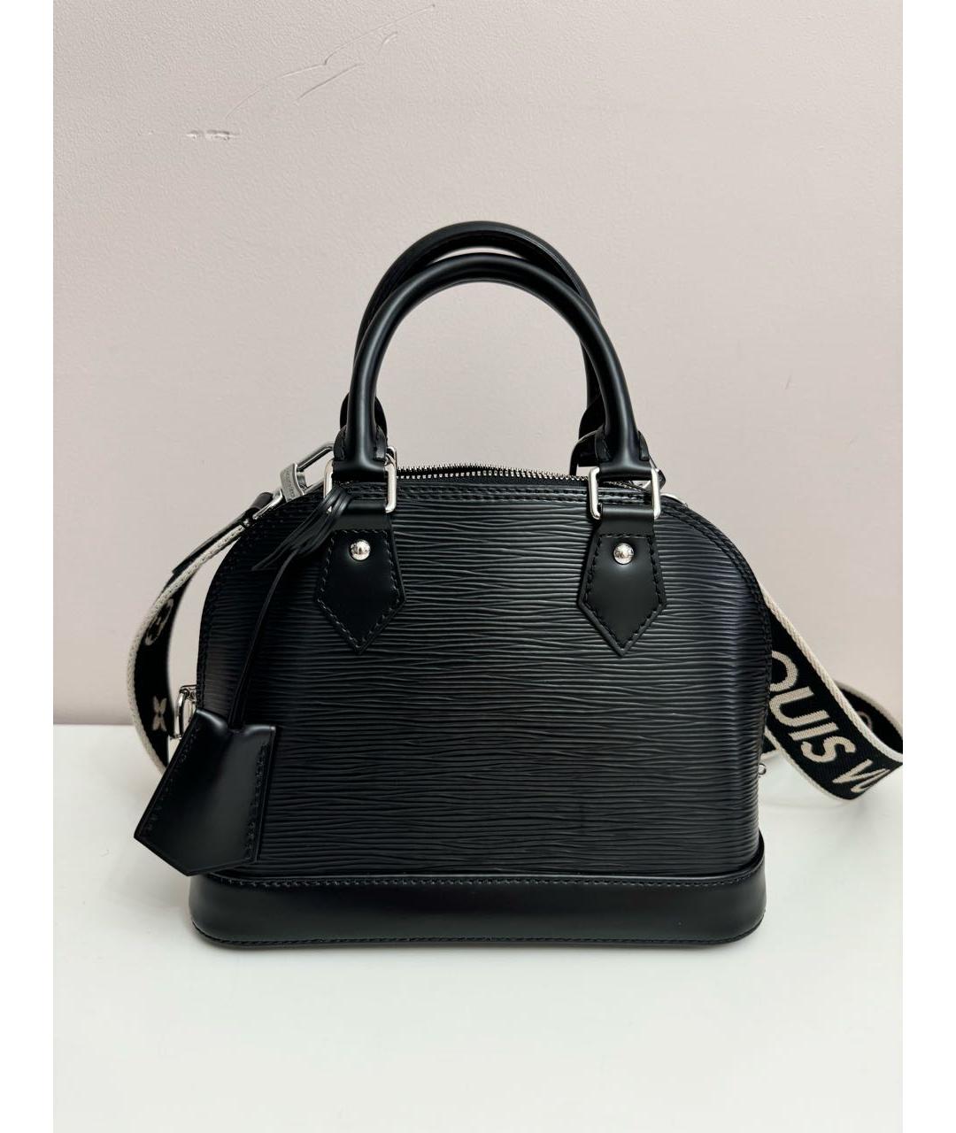 LOUIS VUITTON Черная кожаная сумка с короткими ручками, фото 3