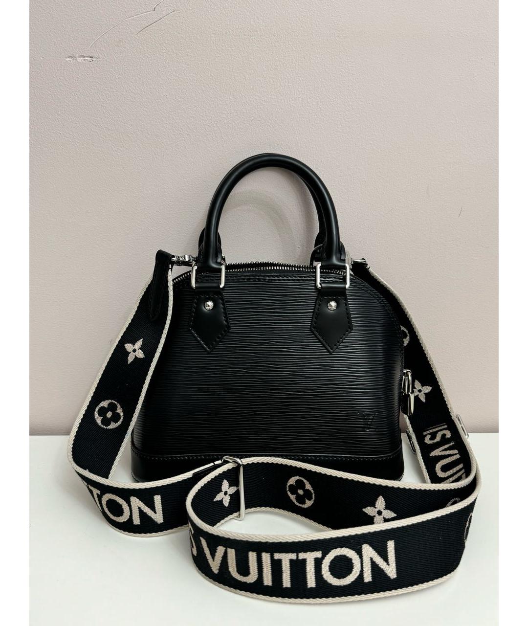 LOUIS VUITTON Черная кожаная сумка с короткими ручками, фото 7