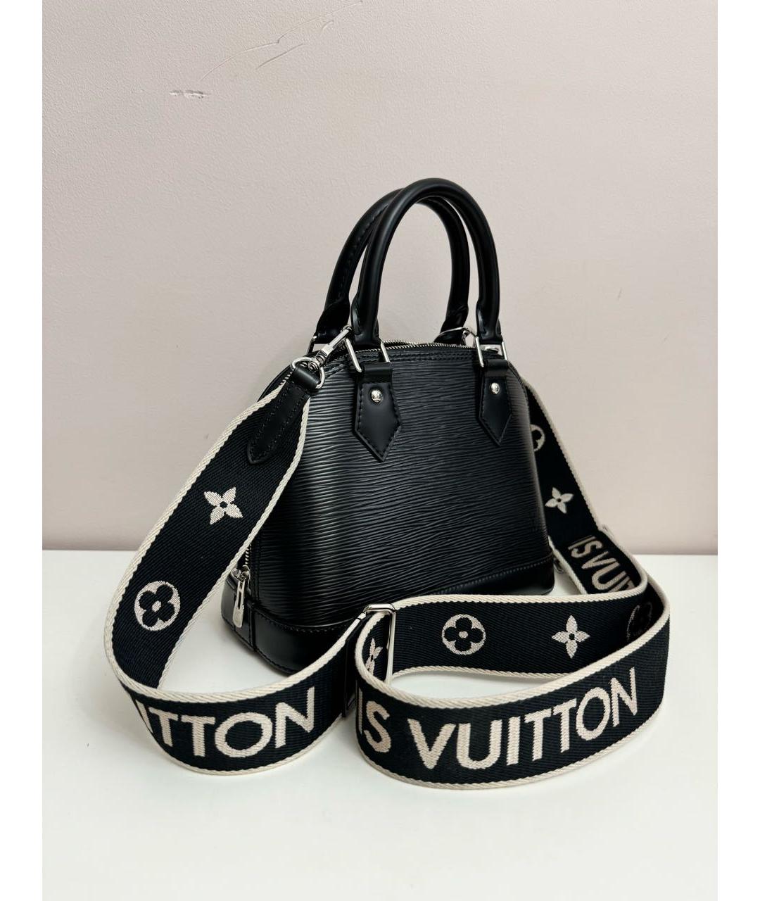 LOUIS VUITTON Черная кожаная сумка с короткими ручками, фото 2