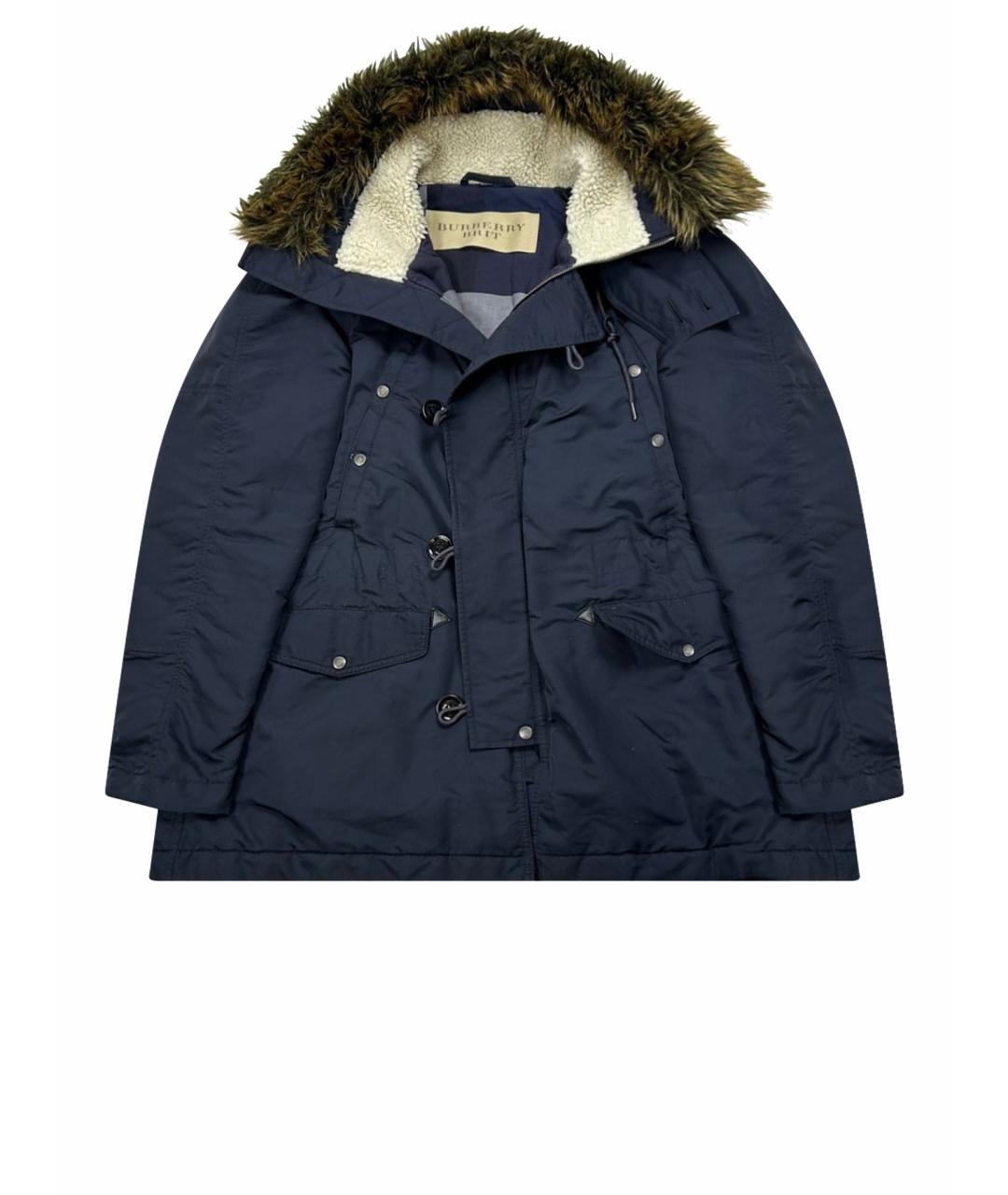 BURBERRY Темно-синяя полиэстеровая парка, фото 1