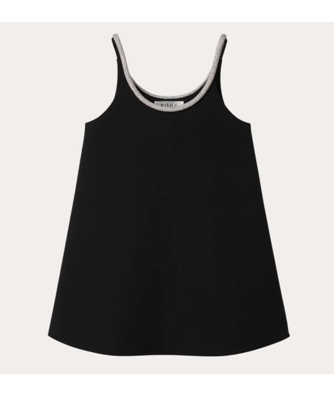 ROHE Черное шерстяное коктейльное платье, фото 5