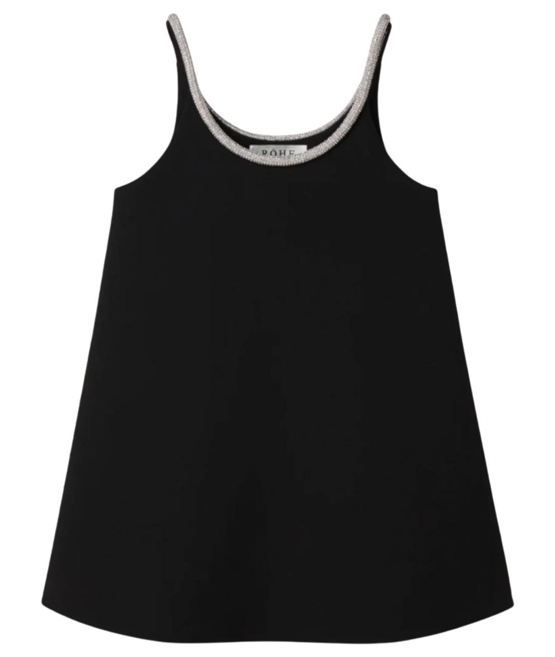 ROHE Черное шерстяное коктейльное платье, фото 1