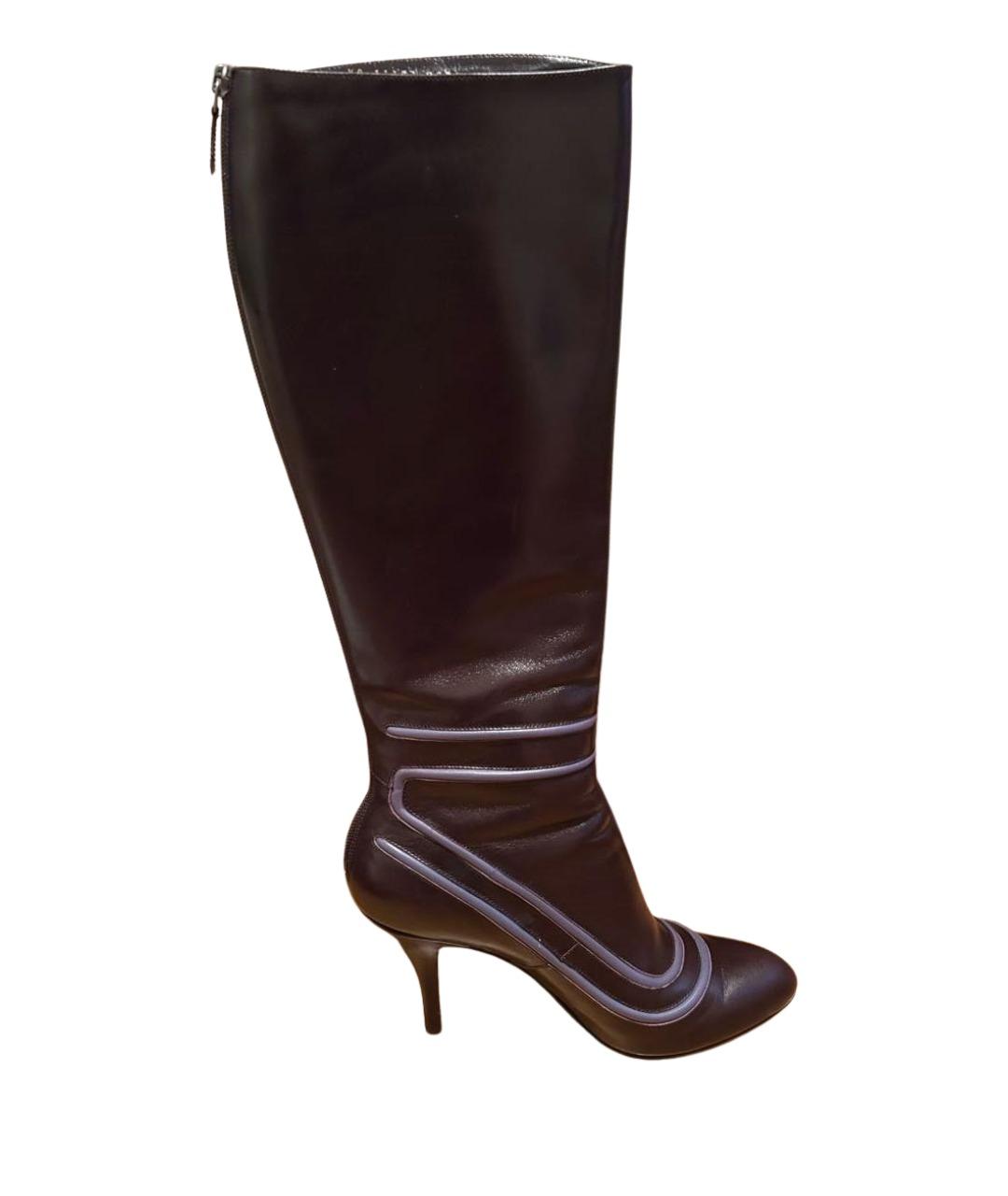 FERRAGAMO Фиолетовые кожаные сапоги, фото 1