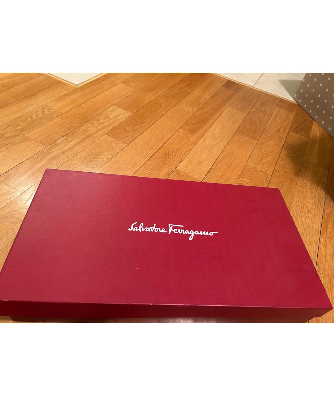 FERRAGAMO Фиолетовые кожаные сапоги, фото 5