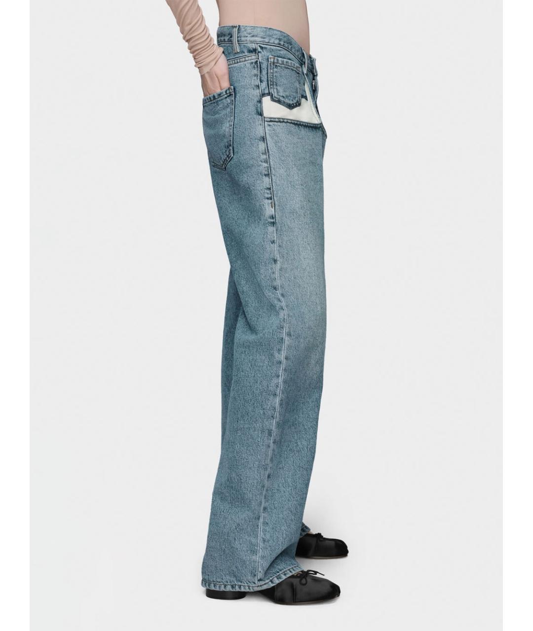 MAISON MARGIELA Синие хлопковые прямые джинсы, фото 3