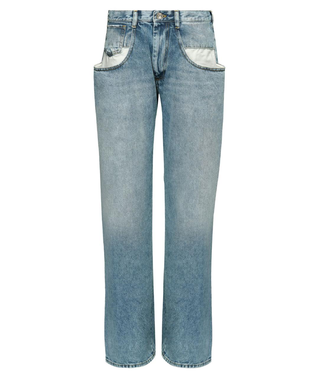 MAISON MARGIELA Синие хлопковые прямые джинсы, фото 1