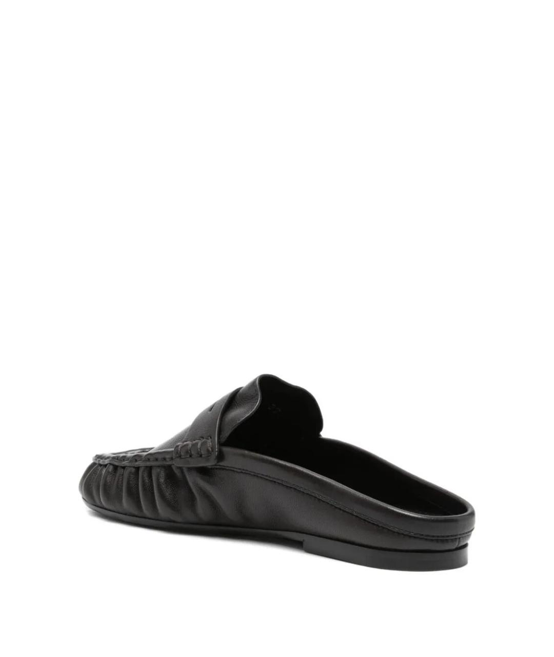 SAINT LAURENT Черные кожаные сабо, фото 3