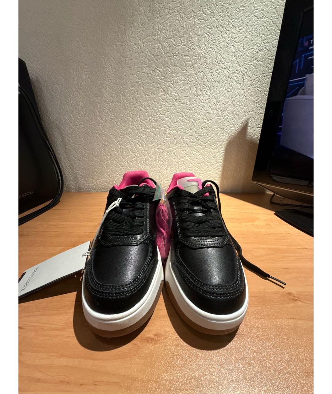 TRUSSARDI Черные кожаные кроссовки, фото 2