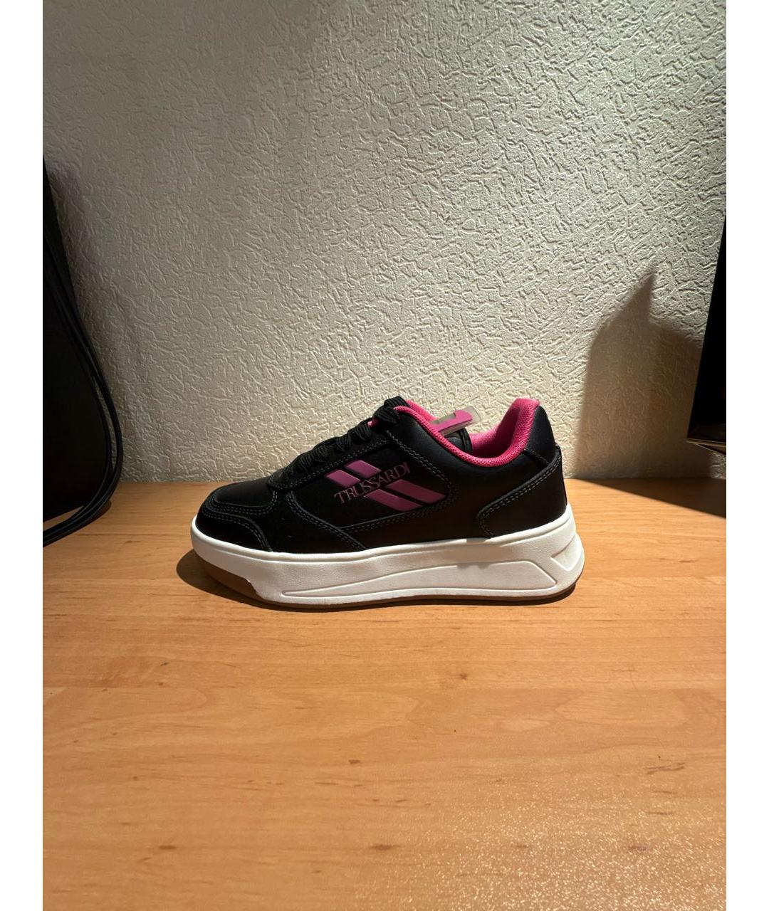 TRUSSARDI Черные кожаные кроссовки, фото 9