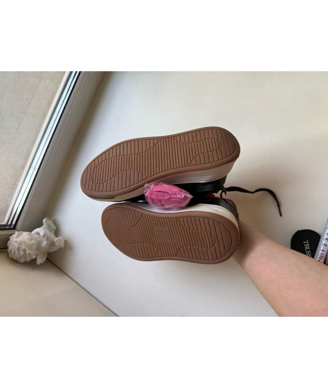 TRUSSARDI Черные кожаные кроссовки, фото 7