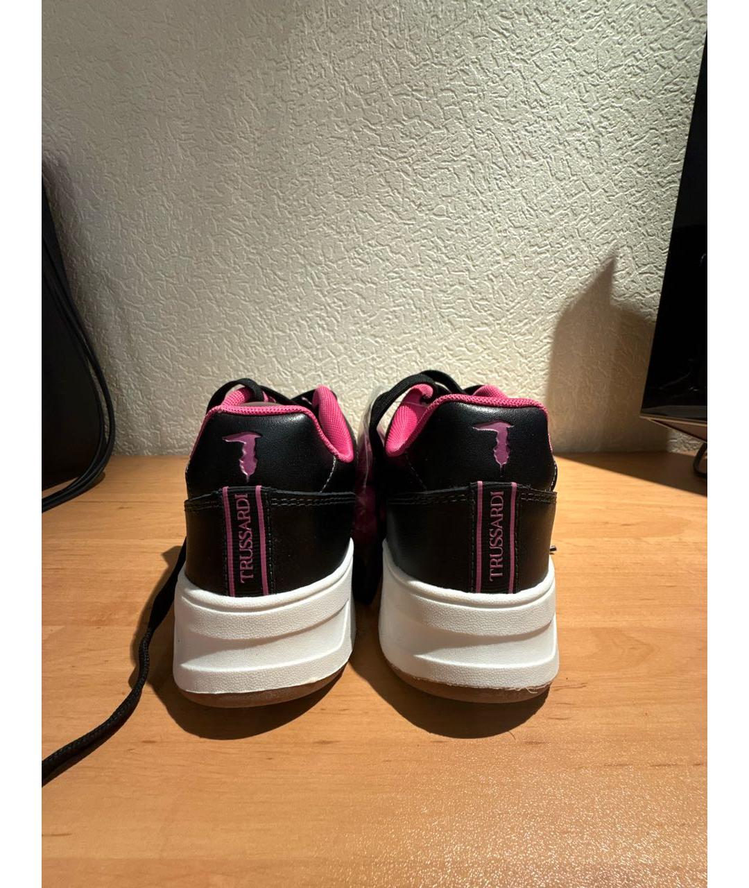 TRUSSARDI Черные кожаные кроссовки, фото 4