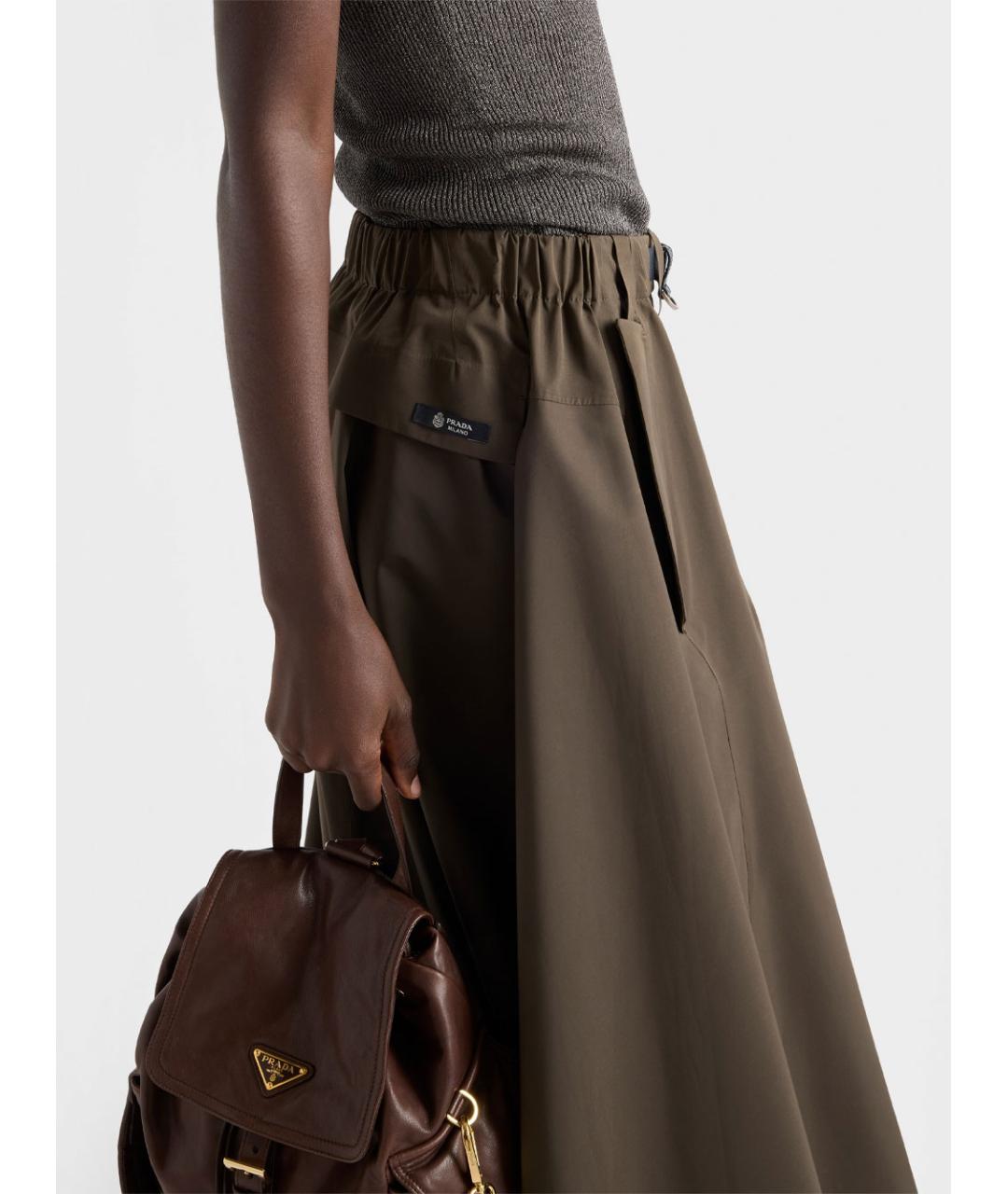 PRADA Мульти полиэстеровая юбка миди, фото 4