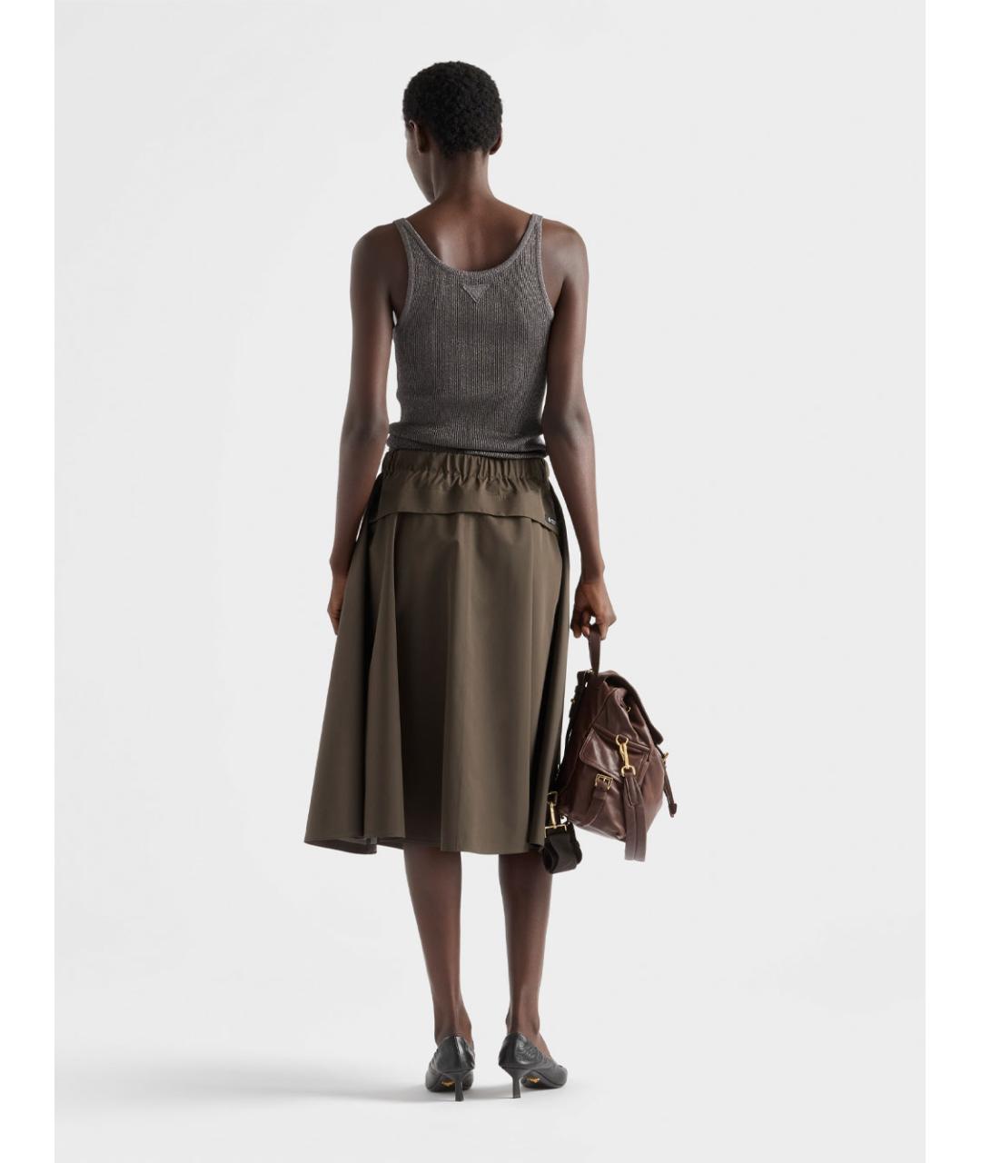 PRADA Мульти полиэстеровая юбка миди, фото 3