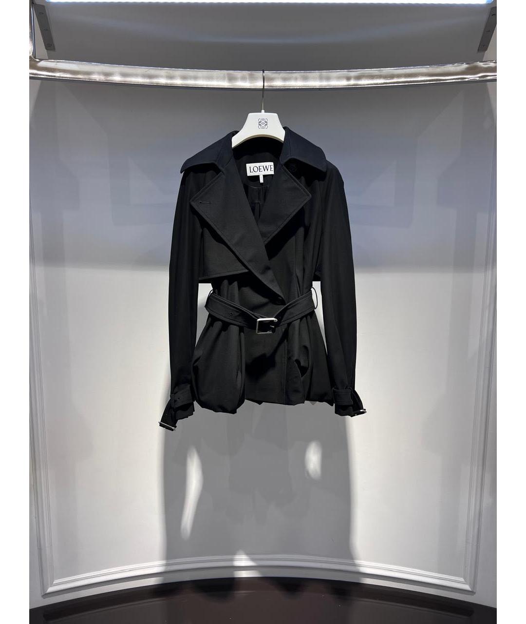 LOEWE Черный хлопковый тренч/плащ, фото 3