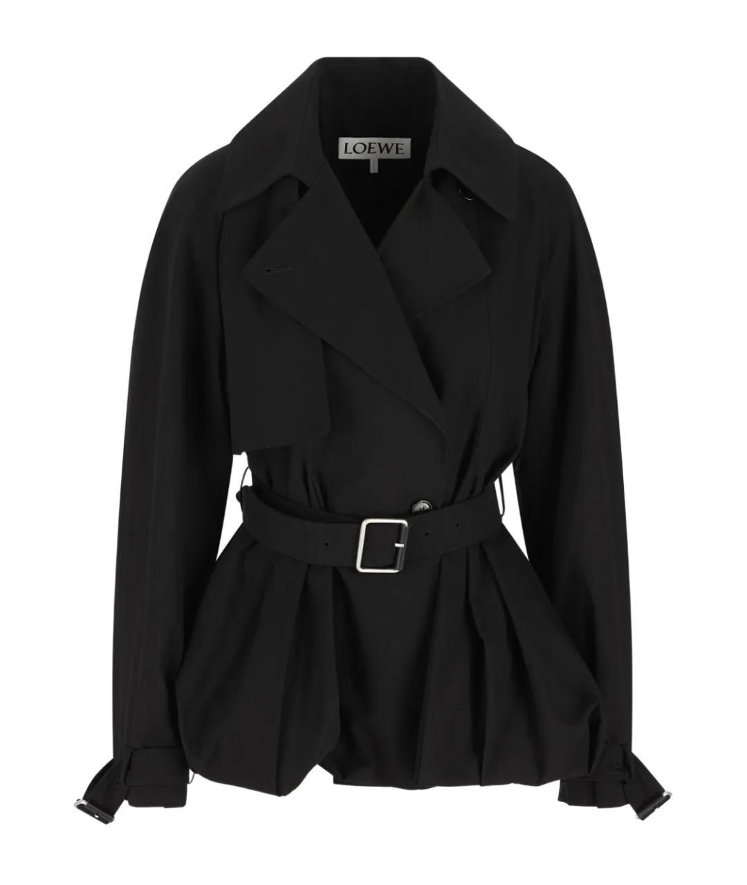 LOEWE Черный хлопковый тренч/плащ, фото 1