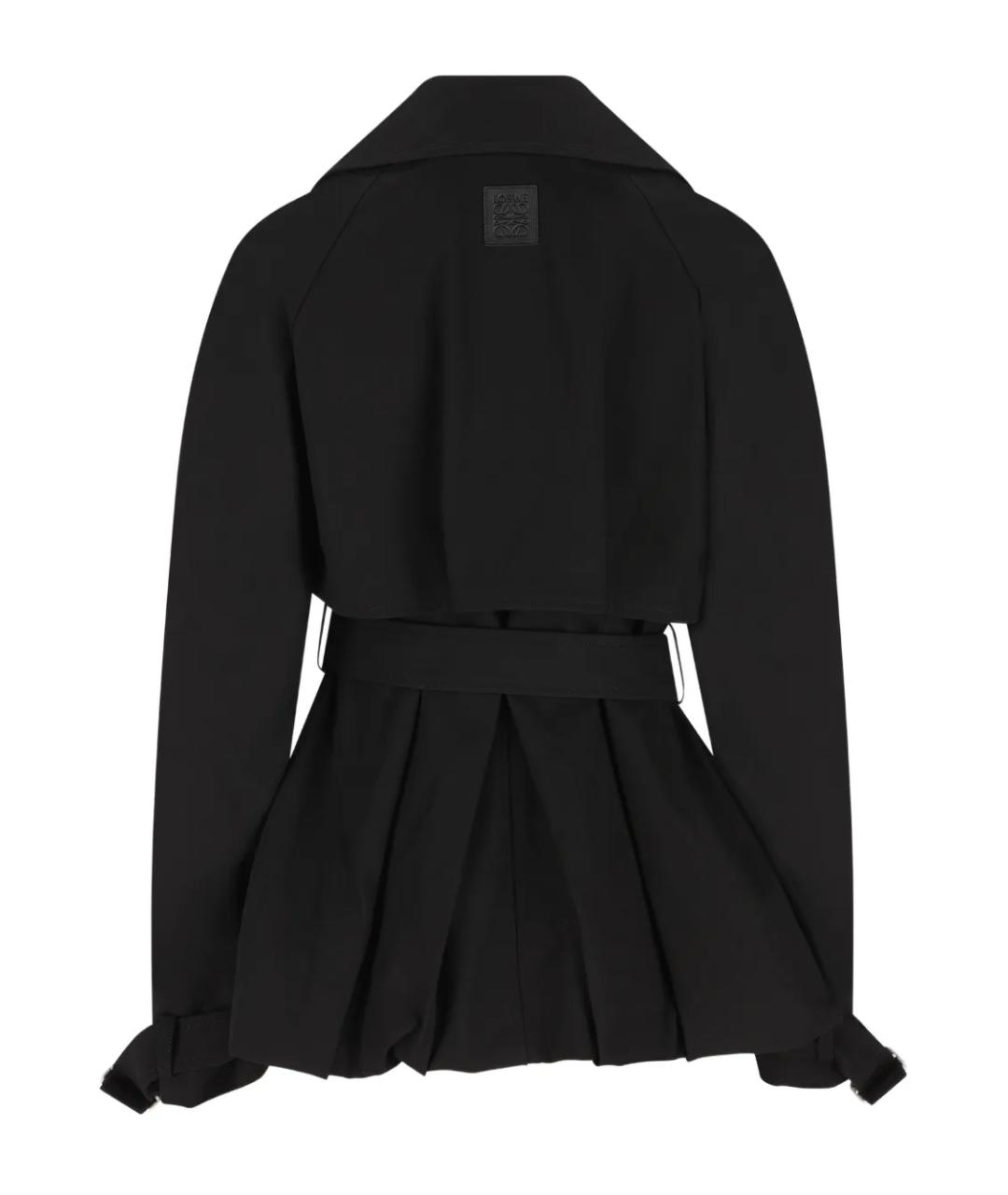 LOEWE Черный хлопковый тренч/плащ, фото 2